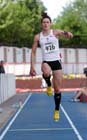 Emma Pringle (Gateshead) winner of the triple jump with a championship record at the North Eastern Champs, Gateshead.